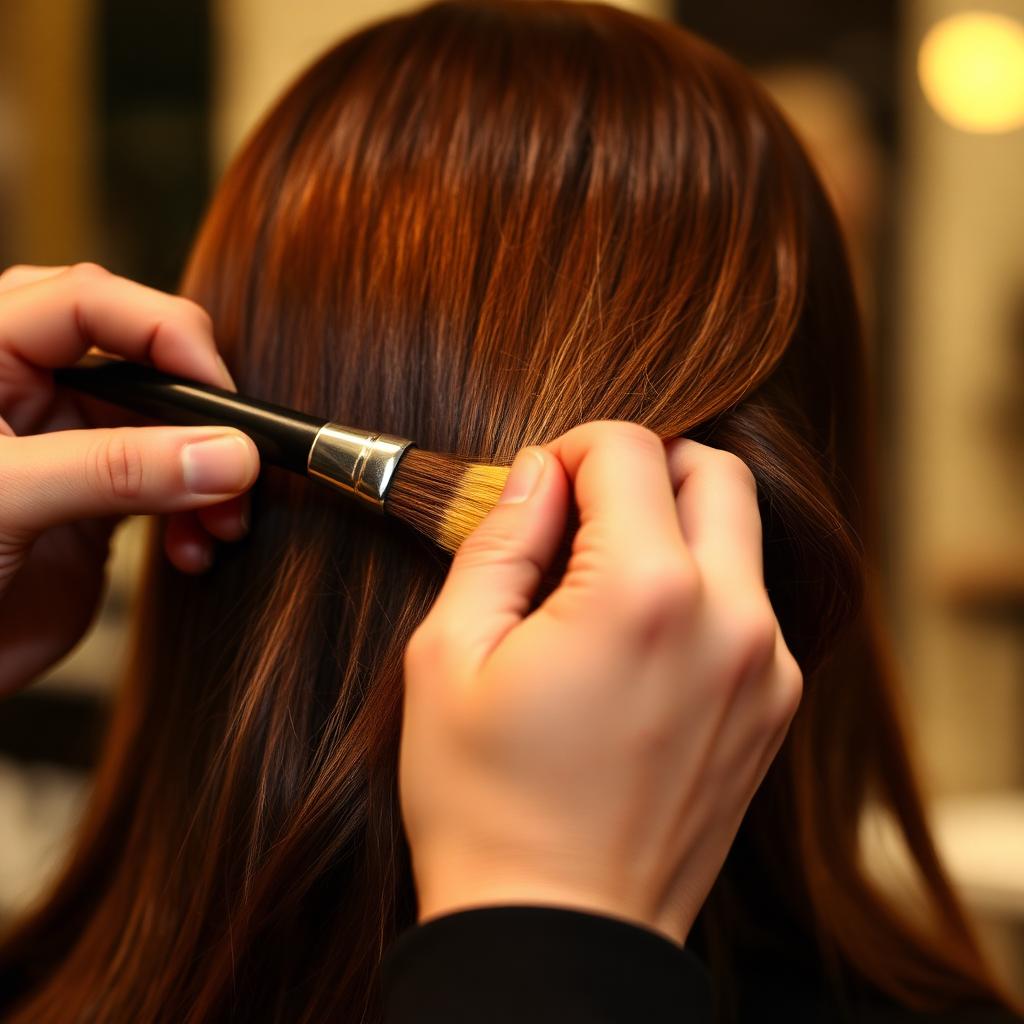 Application de coloration sur cheveux longs